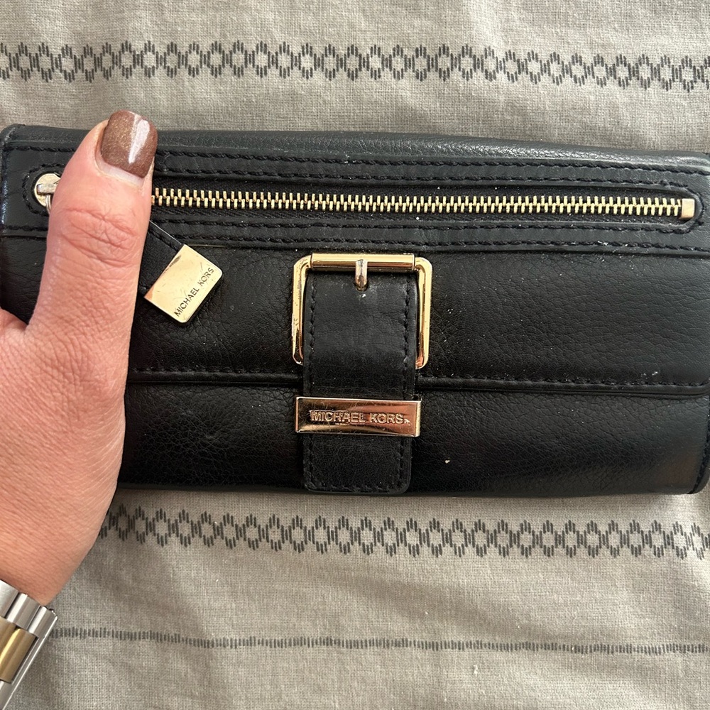 Michael Kors Black Wallet with Gold Accents